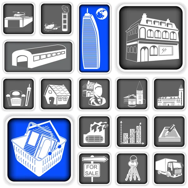 Real estate squared icons — Stock Vector