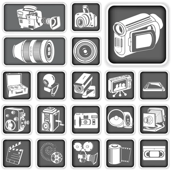 Camera pictogrammen — Stockvector