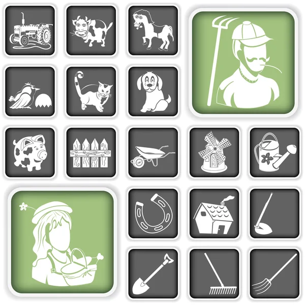 Farm icons — Stock Vector