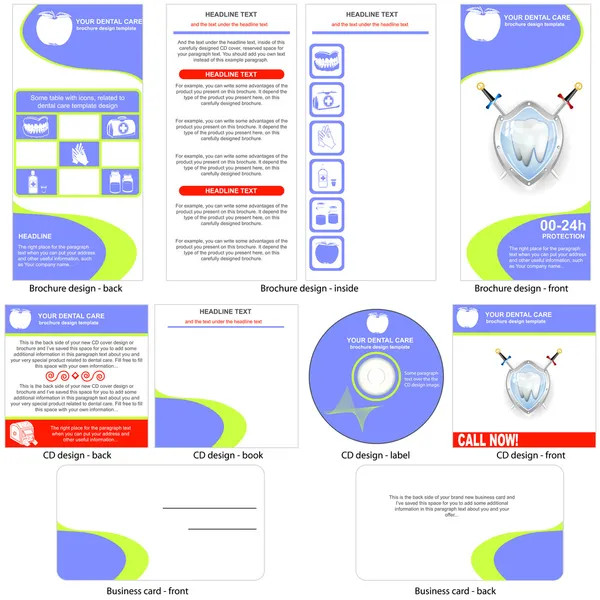 Design der Zahnpflege-Vorlage — Stockvektor