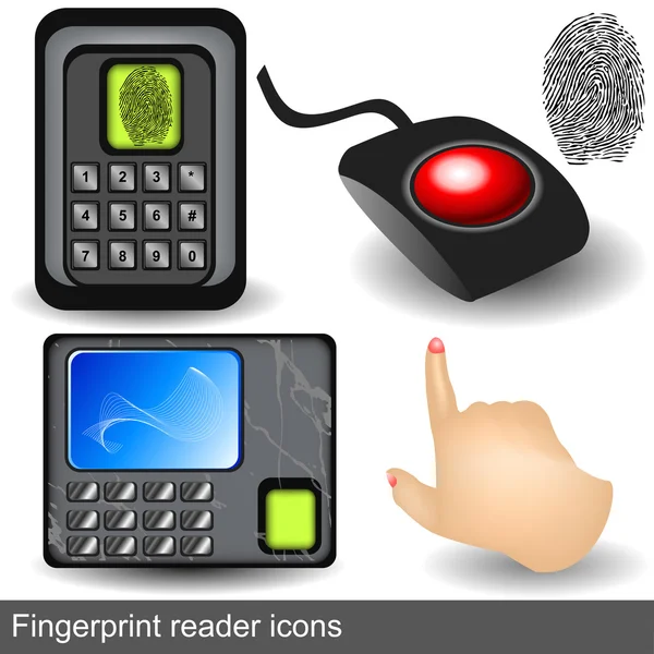 Fingerprint reader icons — Stock Vector