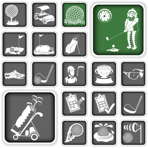 Iconos de golf — Archivo Imágenes Vectoriales