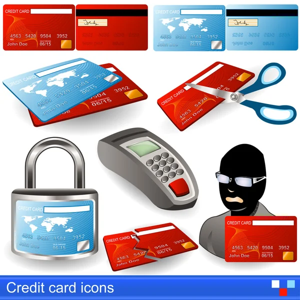 Kredi kartı simgeleri — Stok Vektör
