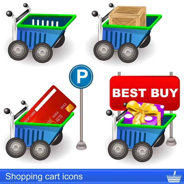 Shopping cart icons — Stock Vector