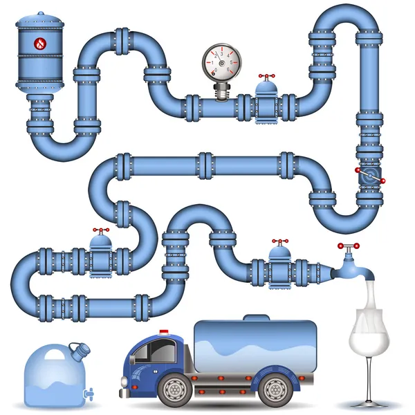 Blauer Pipeline-Hintergrund — Stockvektor