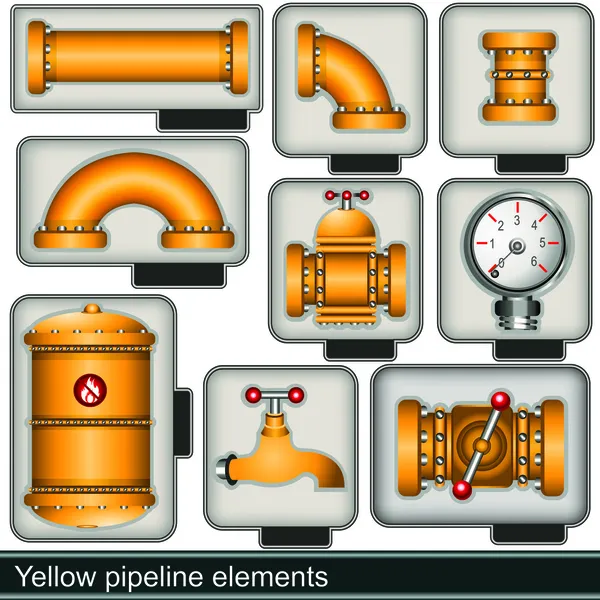 Gul pipeline element — Stock vektor