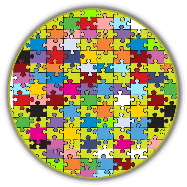 Colorful round puzzle — Stock Vector