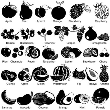 Collection of fruits clipart