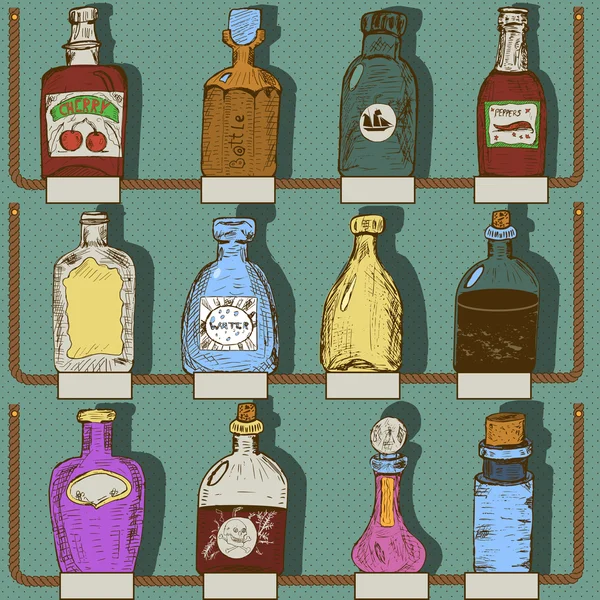 Collection of bottles — Stock Vector