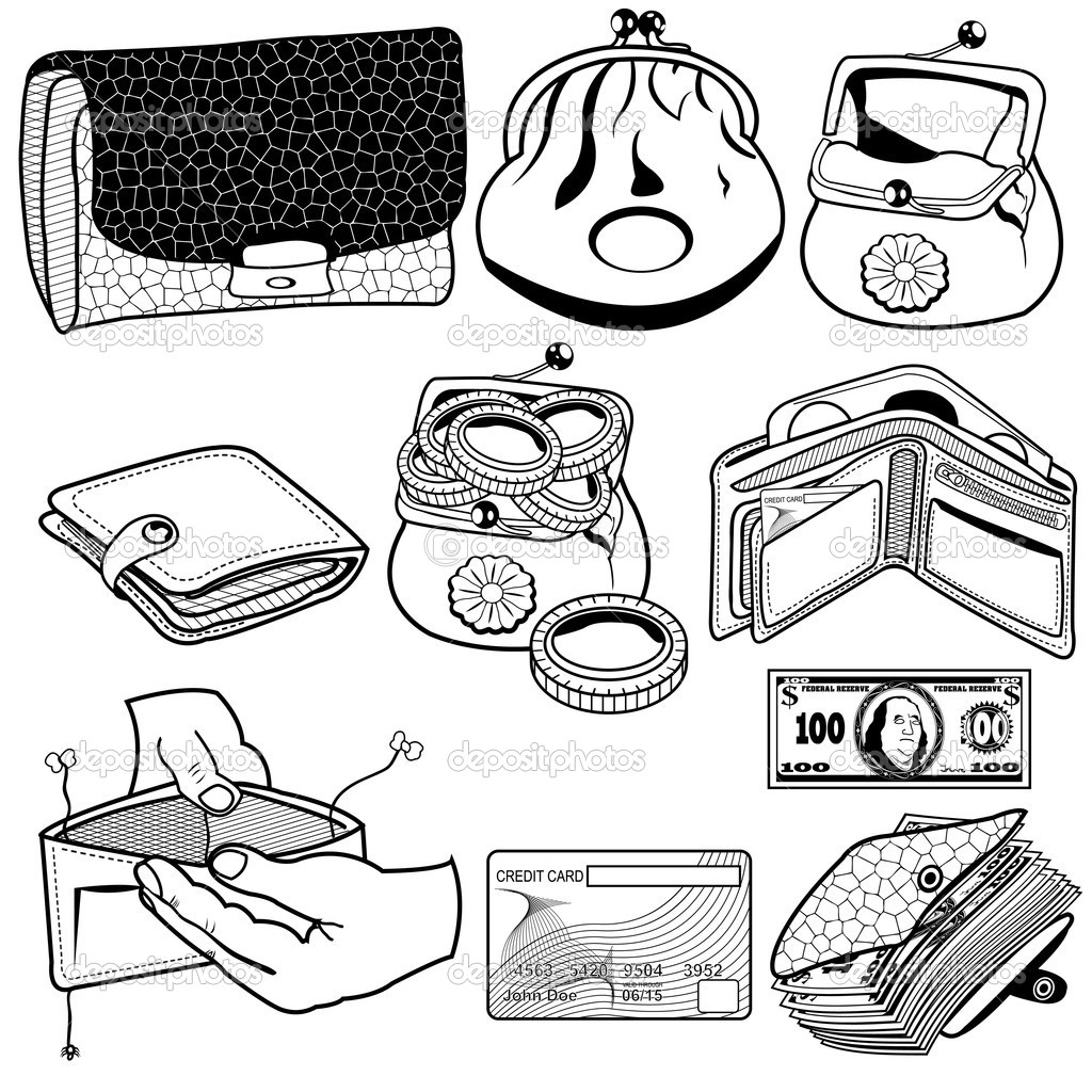 Wallet black icons — Stock Vector © Stiven 39226635