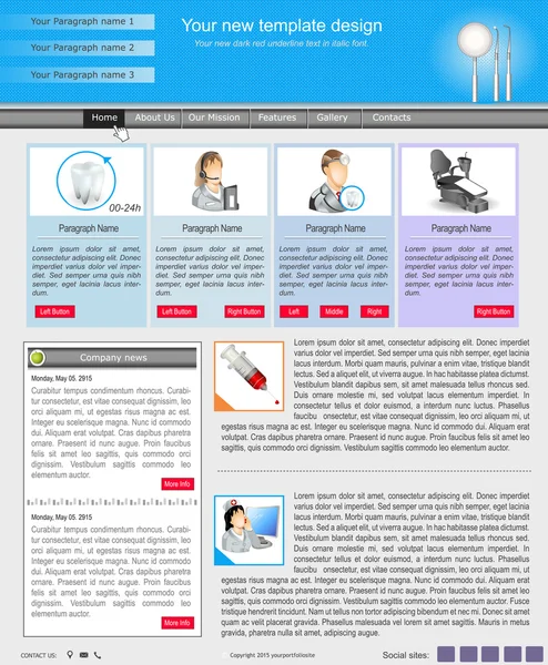 Vorlage zur Webseite 44 — Stockvektor