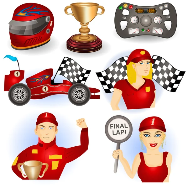 Racing car set — Stock Vector