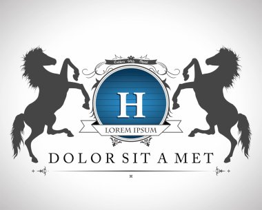 metni için bir yer ile atları ile Vintage amblemi