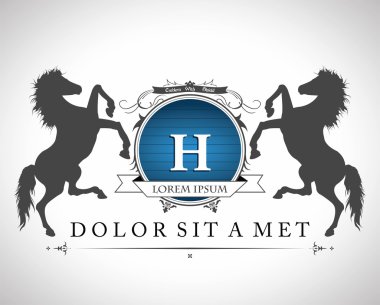 Vintage emblem with horses with a place for Your text