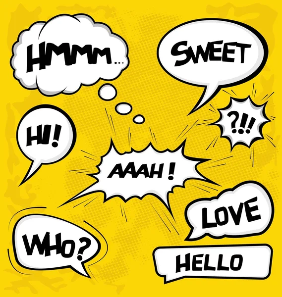A collection of comic style speech bubbles — Stock Vector