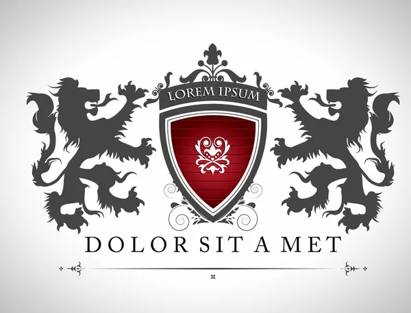 Aslanlar ile metni için bir yer ile Vintage amblemi