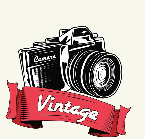 Retro camera with vignette — Stock Vector