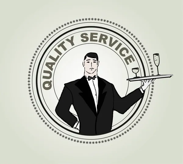 Restaurant service vector label — Stock Vector