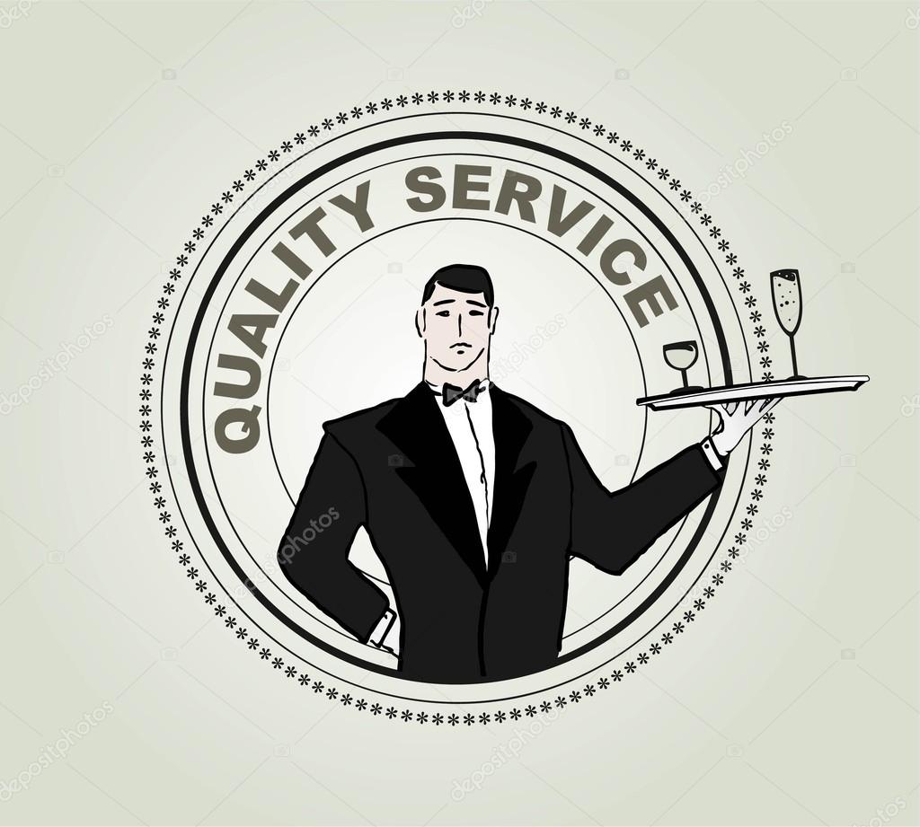 Restaurant service vector label