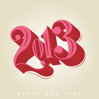 2013 - kaligrafi yeni yıl tebrik tasarım