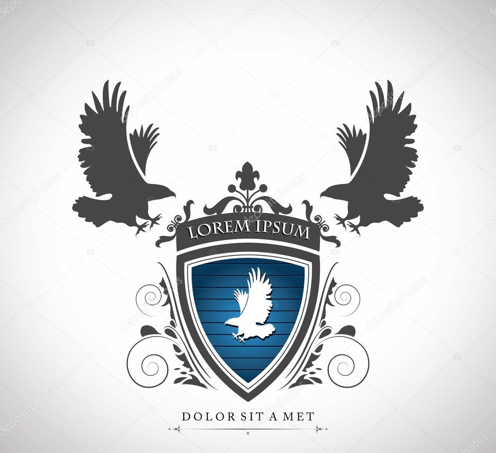 Vintage emblem with eagles with a place for Your text