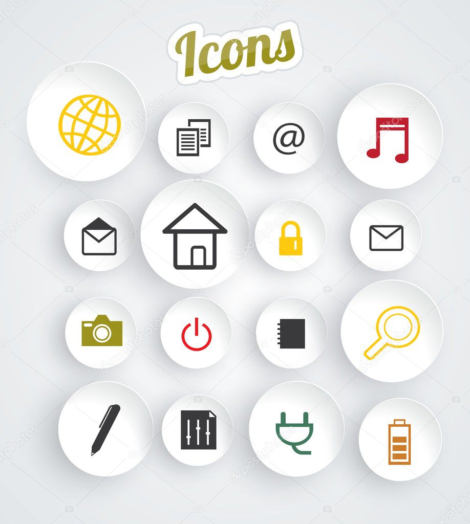 Modern web icons set