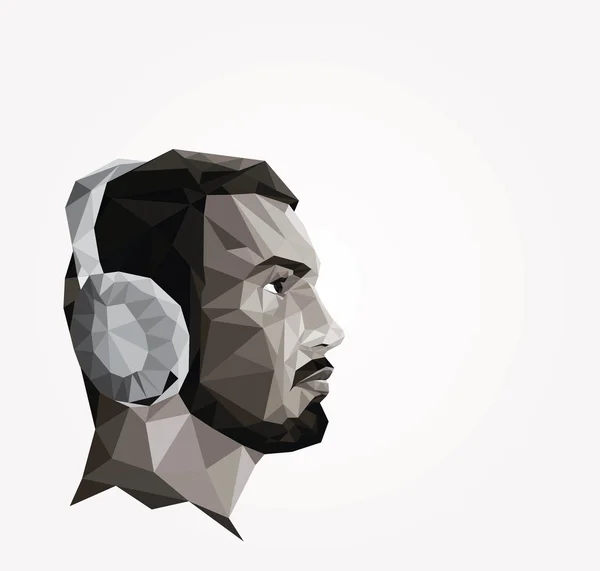 üçgen, origami stil genç adam profilinde yaptığınız