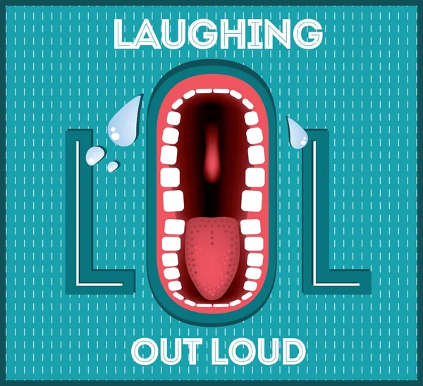 Сміятися голосно LOL популярний вираз ілюстрований Ліцензійні Стокові Вектори