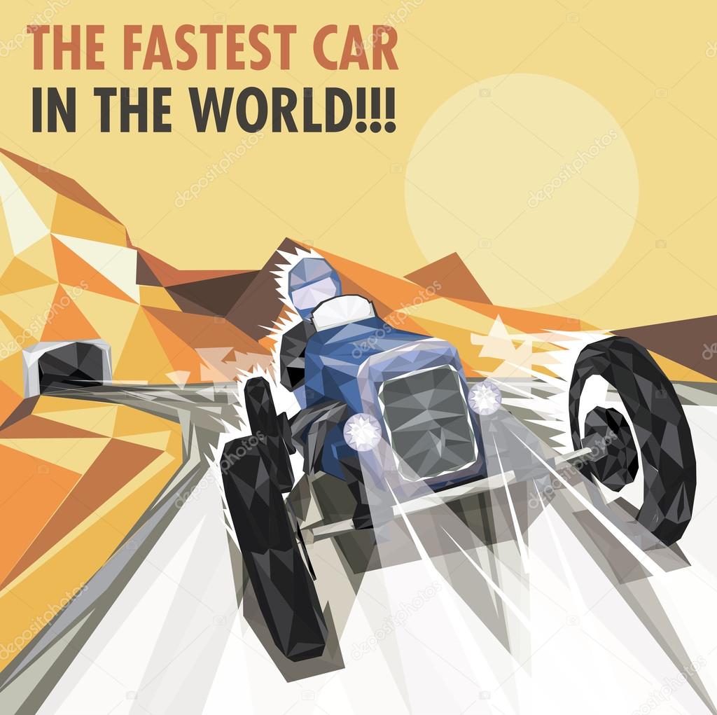 Vintage Racing Car Poster