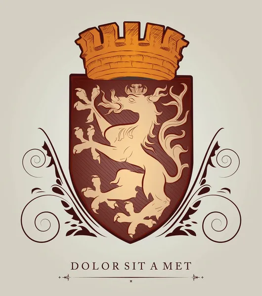 Aslanlar ile metni için bir yer ile Vintage amblemi