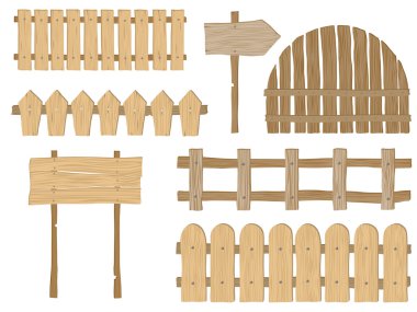 Fences and signs clipart
