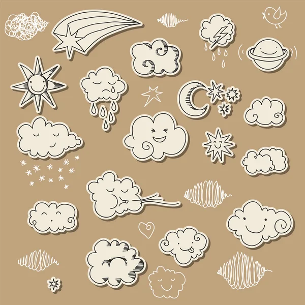 Schattig hemel doodle — Stockvector