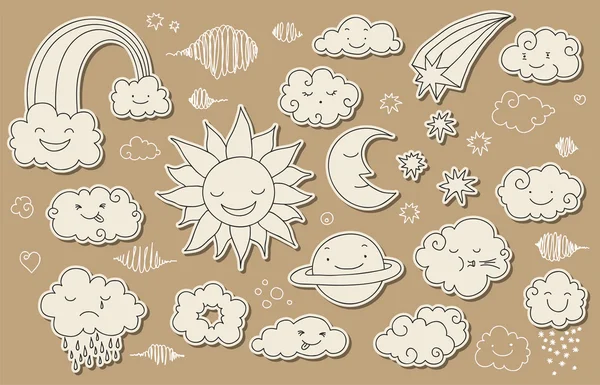 Schattig hemel doodle — Stockvector