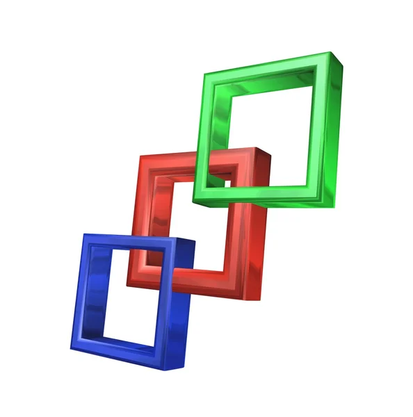 3D-s négyzet — Stock Fotó