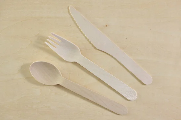 Studio Photo Wooden Cutlery — Stock Photo, Image