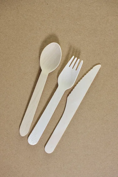 Studio Photo Wooden Cutlery — Stock Photo, Image