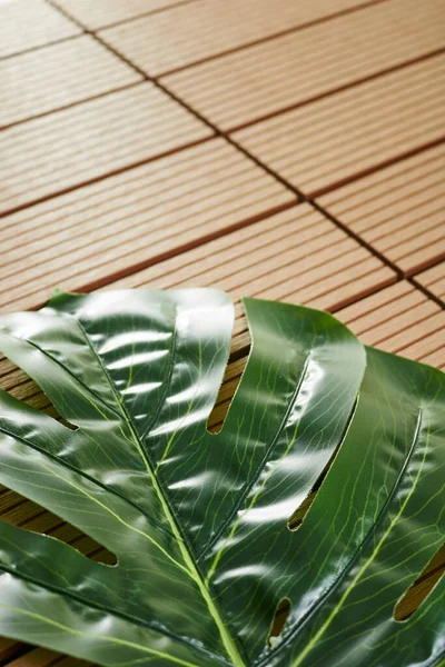 Тропические Листья Монстера Деревянном Фоне — стоковое фото