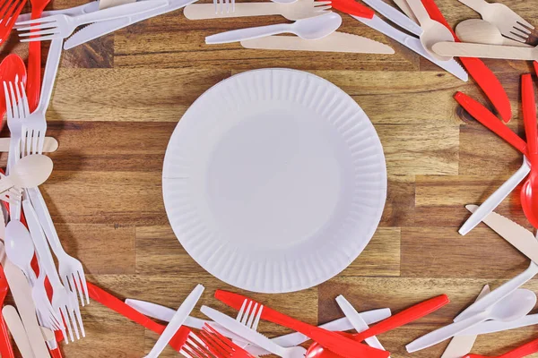 Studio Photo Plastic Cutlery — Stock Photo, Image