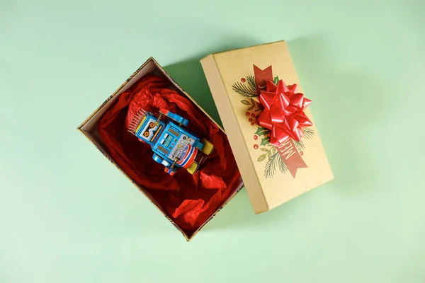 Studio Photo Open Christmas Gift — Stock Photo, Image