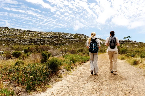 Caminhadas mulheres trekking — Fotografia de Stock