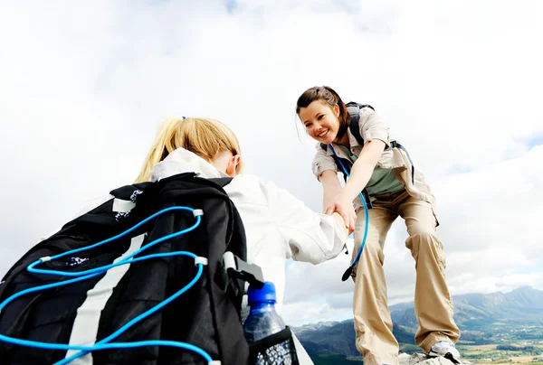 Teamwork outdoors — Stock Photo, Image