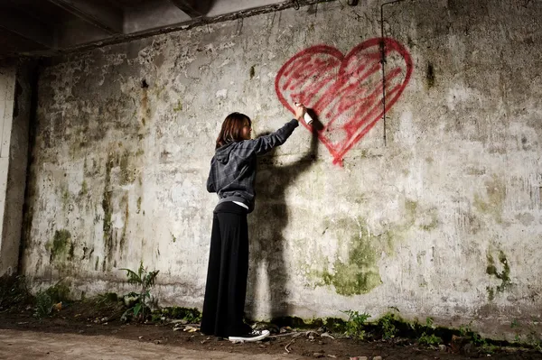 Grunge valentine girl — Stock Photo, Image