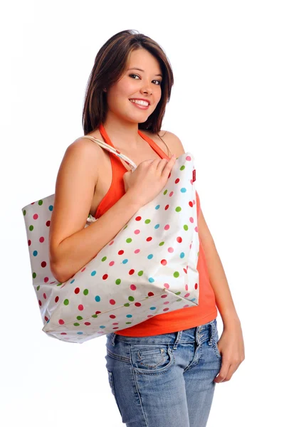 Casual bag girl — Stock Photo, Image