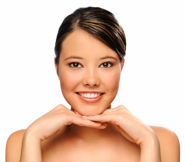 Close up of smiling young woman — Stock Photo, Image