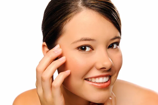 Portrait of a young woman smiling — Stock Photo, Image