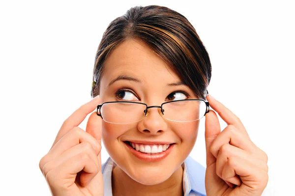 Close up of a model with glasses — Stock Photo, Image