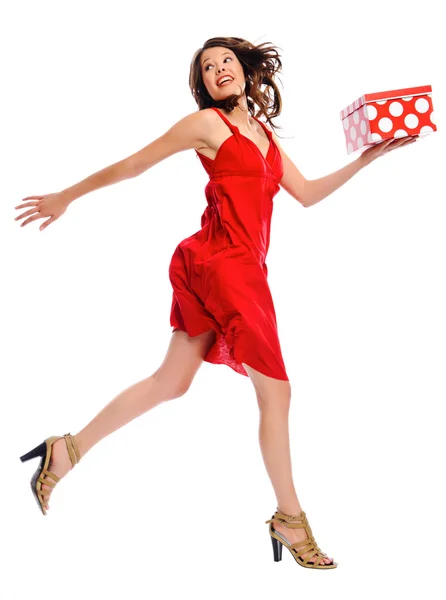Attractive young woman jumping Stock Picture