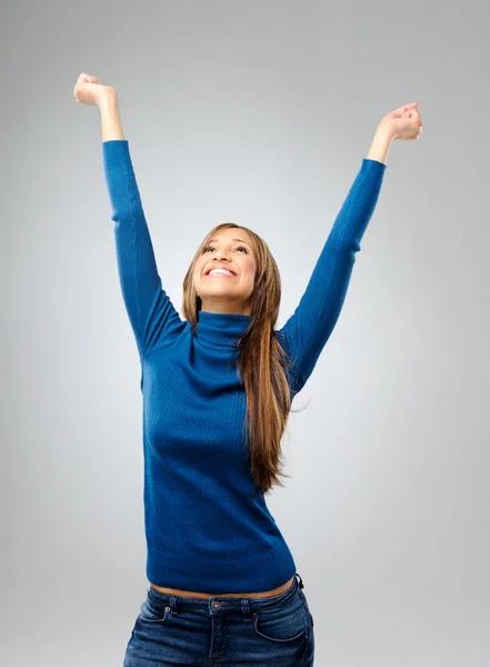 Mujer celebrando — Foto de Stock