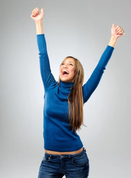 Mujer celebrando — Foto de Stock