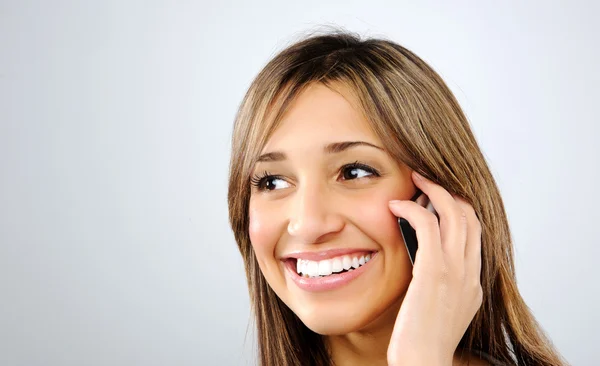 Friendly girl on phone — Stock Photo, Image